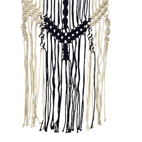 Urban Outfitters Lily Macrame' Wall Hanging Ivory/Black 100% Cotton - Picture 4 of 8